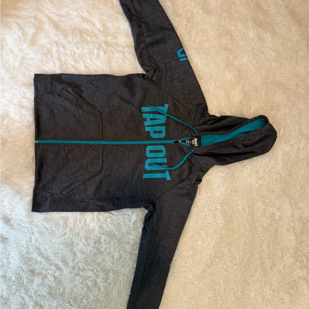 Tapout Charcoal and Aqua Hoodie